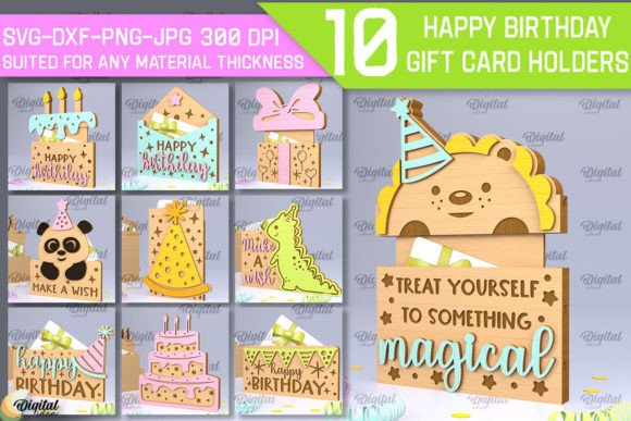Download Birthday Gift Card Holders Laser Bundle - Card Collection