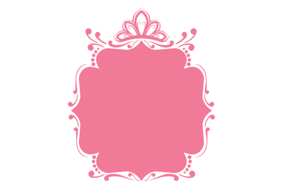 Download Decorative Pink Frame with Ornate Crown. - Pink Collection