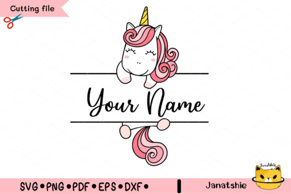 Download Pink Unicorn Monogram Kid Name Frame SVG - Pink Collection