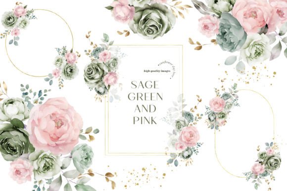 Download Sage Green &amp; Pink Flowers Clipart - Pink Collection
