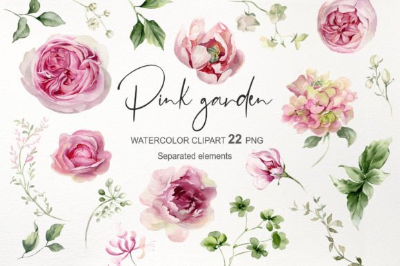 Download Watercolor Pink Flowers Clipart Rose PNG - Pink Collection