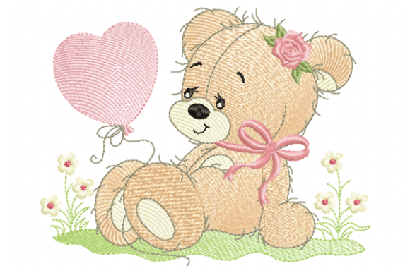 Download Cute Teddy Bear with Pink Balloon - Pink Collection