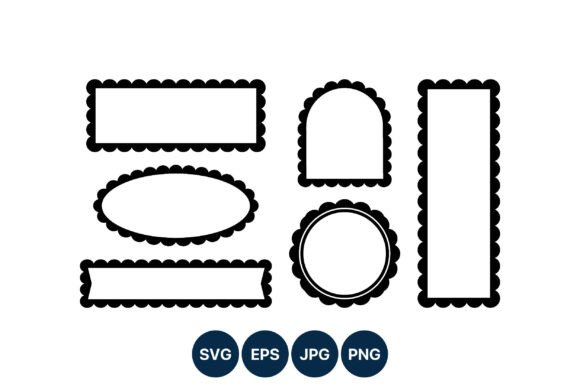 Download Black Scalloped Edge Frame Set - Scalloped edge Collection