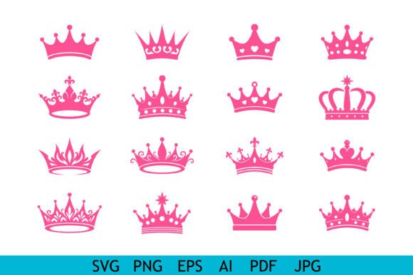 Download Pink Princess Crown Vector Set - Pink Collection