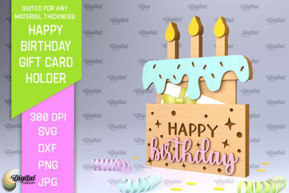 Download Birthday Gift Card Holder Laser Cut - Card Collection