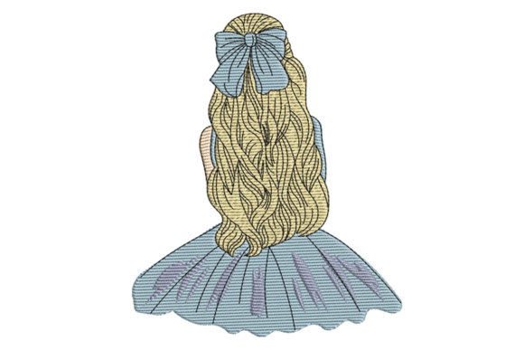 Download Back View Girl Embroidery Design - View Collection