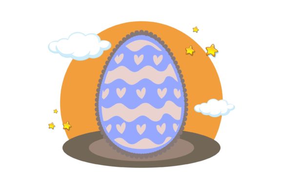 Download Easter Egg Scalloped Edge with Cloud - Scalloped edge Collection