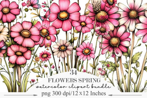 Download Pink Flowers Spring Clipart - Pink Collection