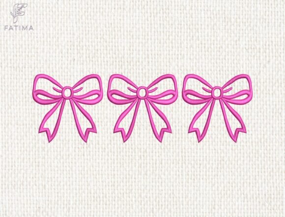 Download Cute Pink Bow Embroidery Design - Pink Collection