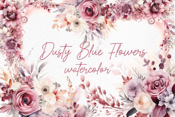 Download Dusty Pink Flowers Clipart Watercolor - Pink Collection