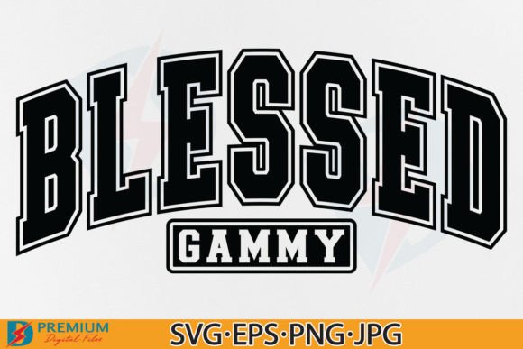 Download Blessed Gammy SVG, Retro Varsity Design - Gammy Collection