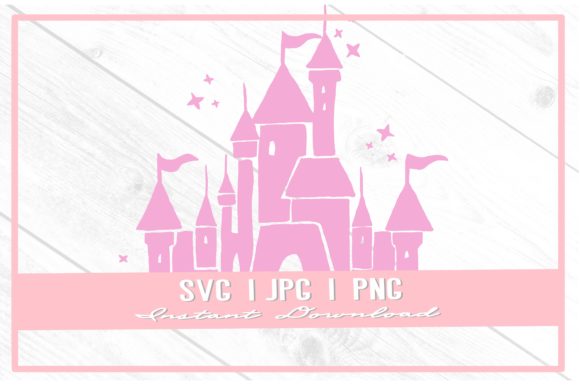 Download Pink Princess Castle Theme Park Doodle - Pink Collection