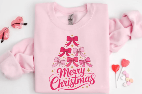 Download Coquette Pink Bow Merry Christmas Tree - Pink Collection